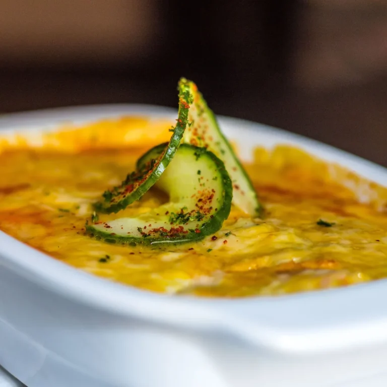 Slice of zucchini lasagna with ricotta and beef marinara on a plate
